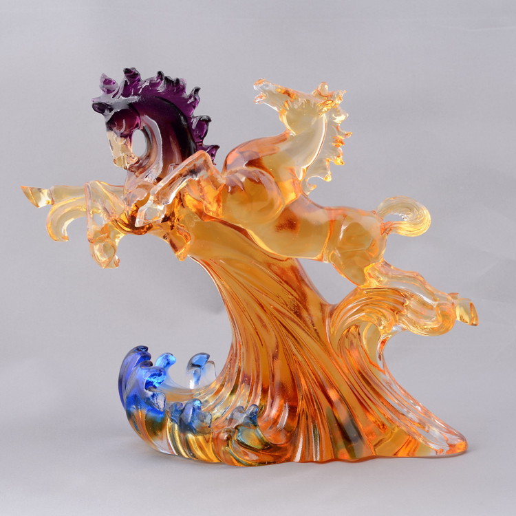 【厂家定做!古法琉璃 马工艺品 马年贺岁礼品 雄风万里琉璃摆件】价格,厂家,图片,玻璃工艺品,深圳市经典印象电子商务-